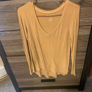 Long sleeve yellow v-neck